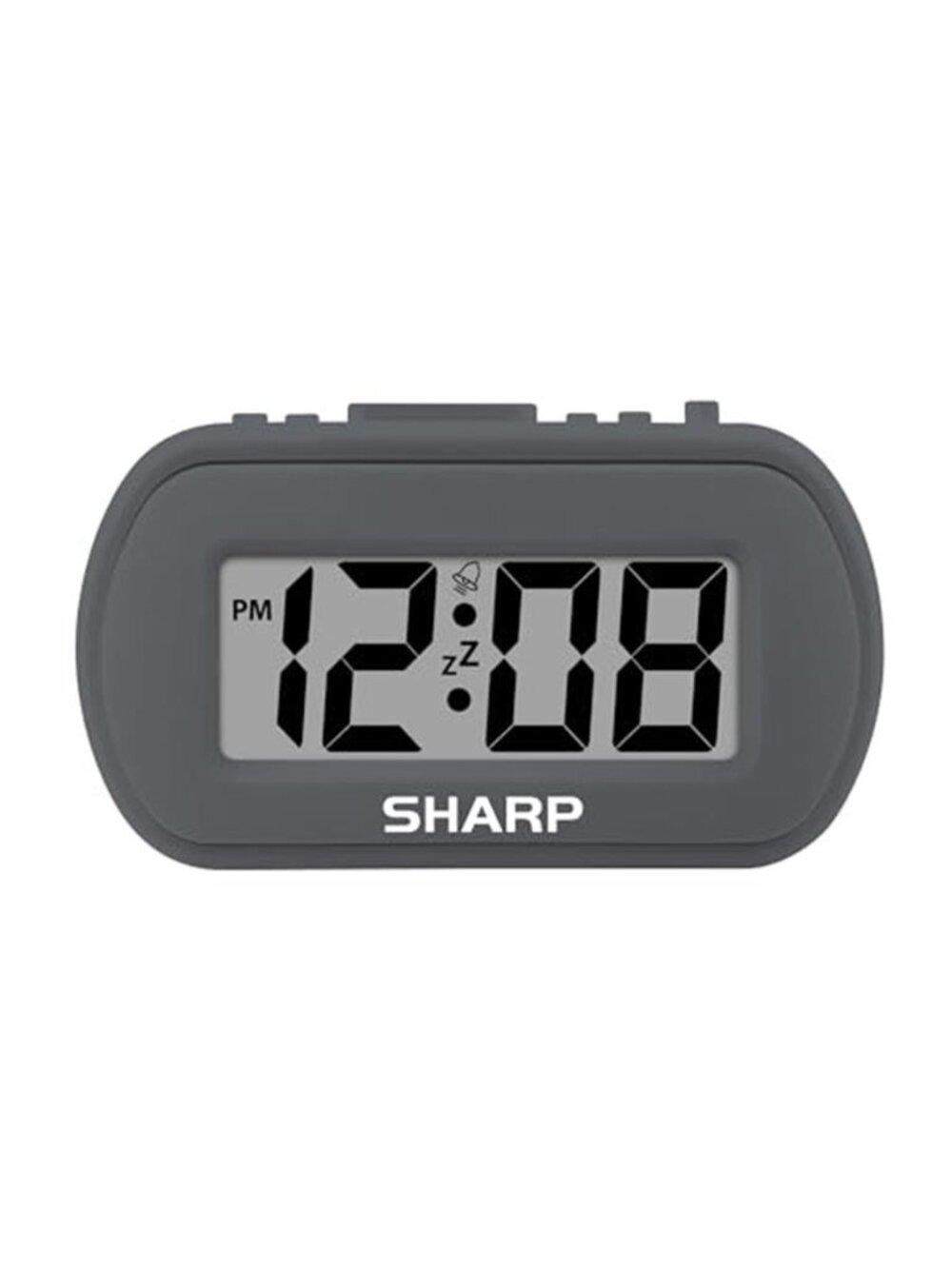 Bedside Digital Alarm Clock Battery Operated Black LCD Display Snooze Light
